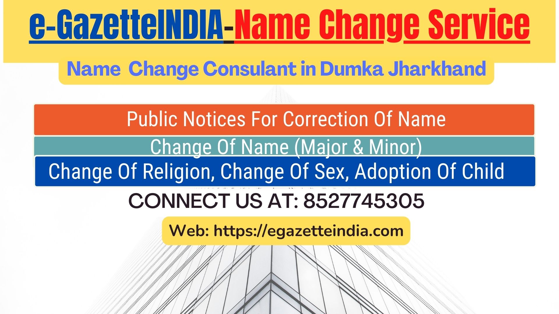 Gazette Of India Name Change Service In Dumka Jharkhand-8527745305