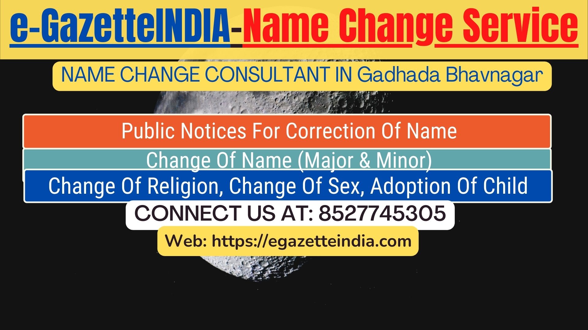 Name Change Gazette Notification In Gadhada Bhavnagar 8527745305