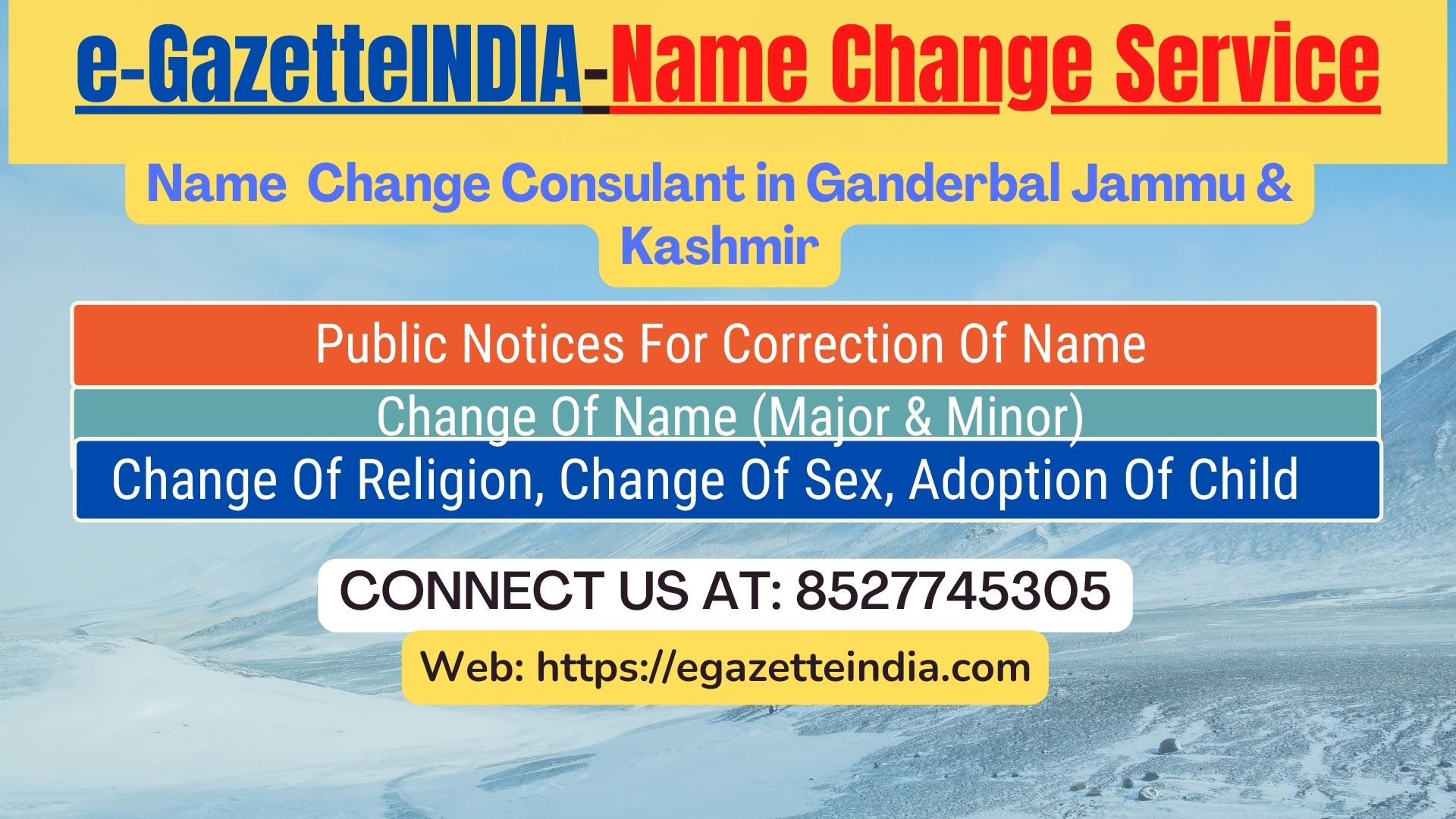 Name Change Agent Ganderbal Jammu & Kashmir In Ganderbal Jammu & Kashmir 8527745305