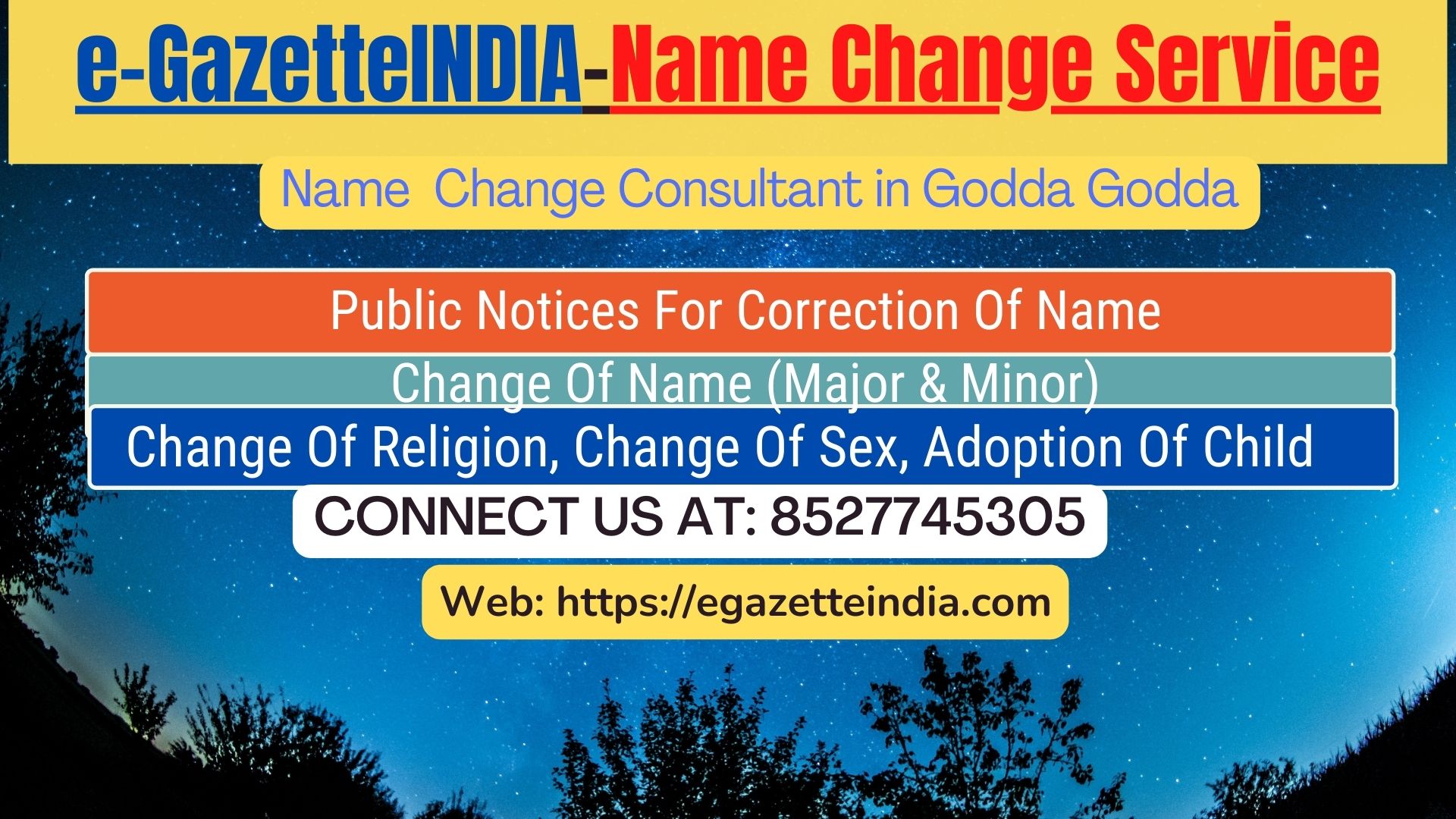 Procedure for name change in Godda Godda 8527745305