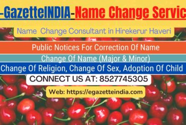 Change of Name in Gazette agent in Hirekerur Haveri 8527745305