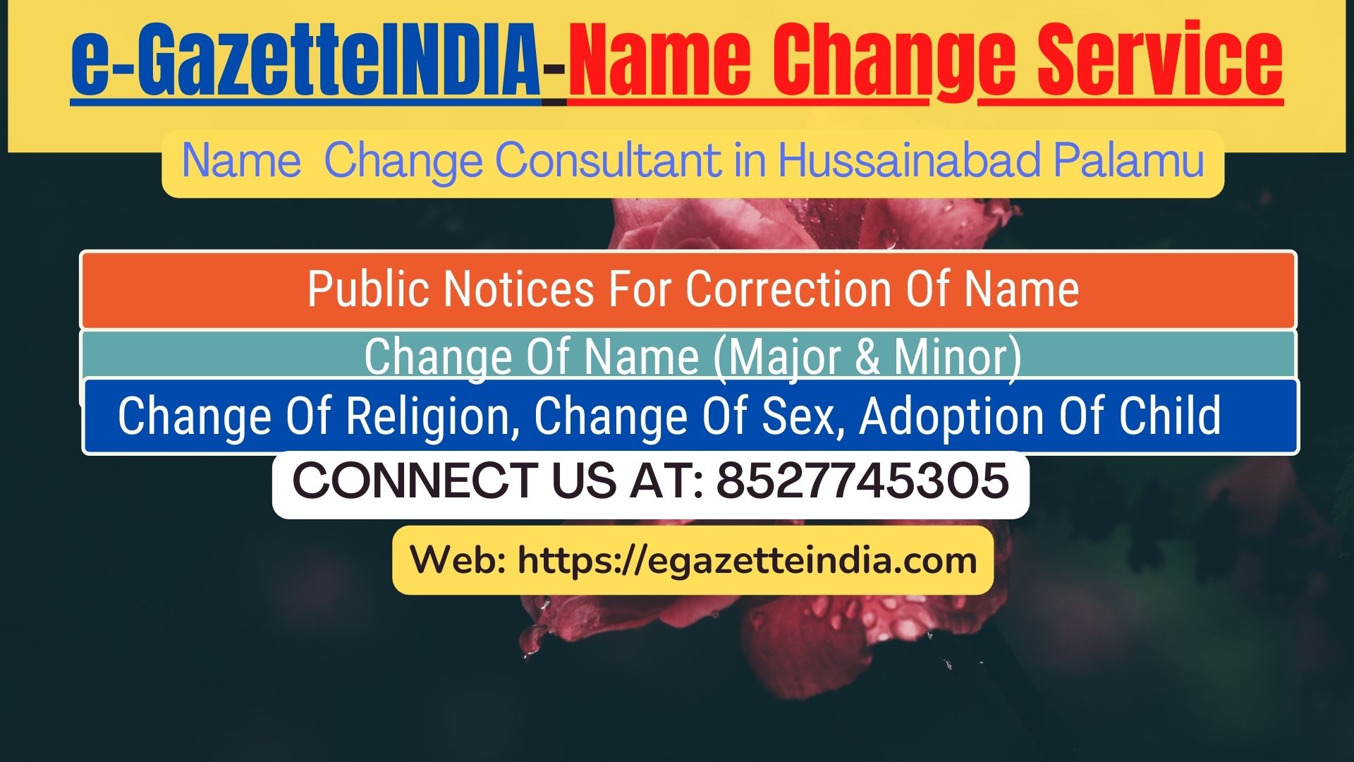 Name Change In Gazette Notification In Hussainabad Palamu-8527745305