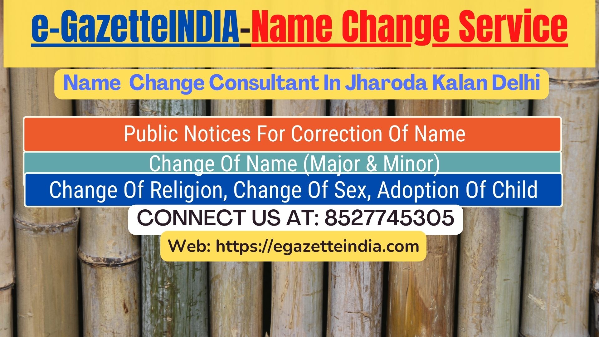 Name Change In Gazette Notification In Jharoda Kalan Delhi-8527745305