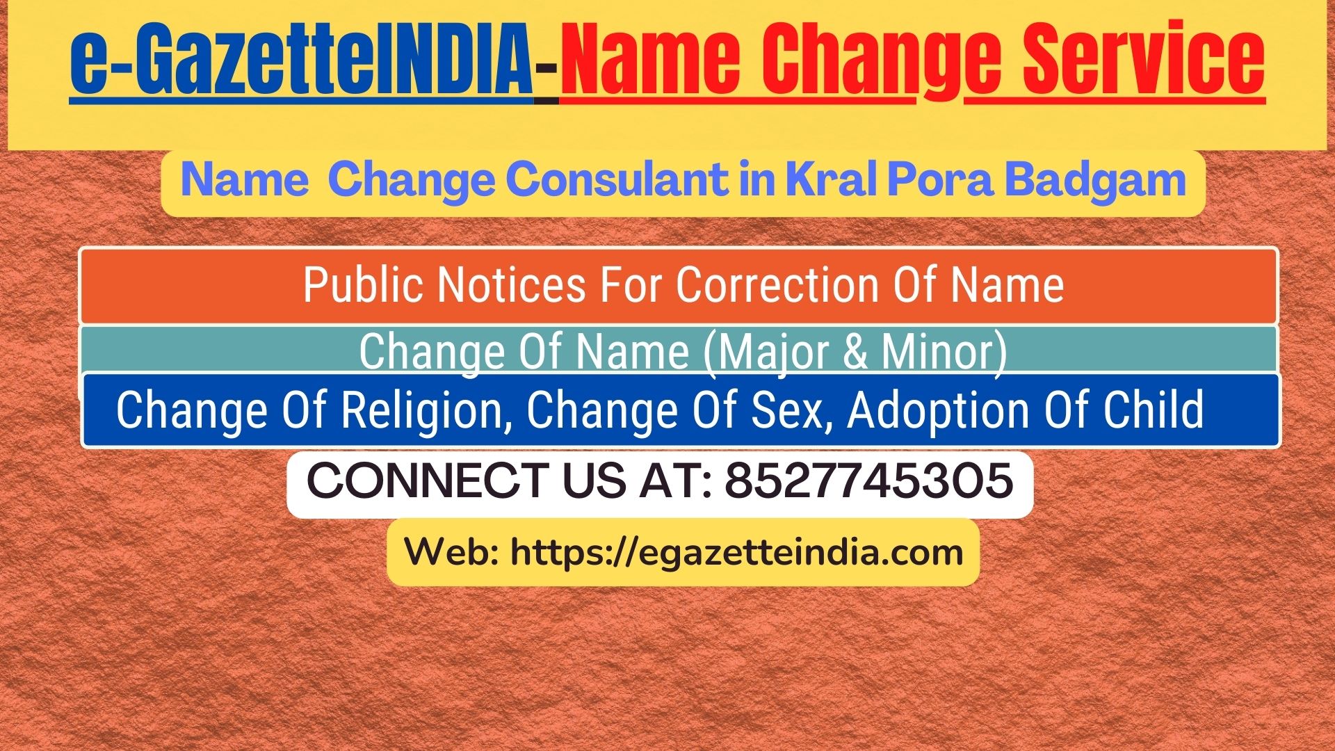 Procedure for name change in Kral Pora Kupwara 8527745305