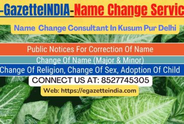 Name Change Gazette Notification In Kusum Pur Delhi 8527745305