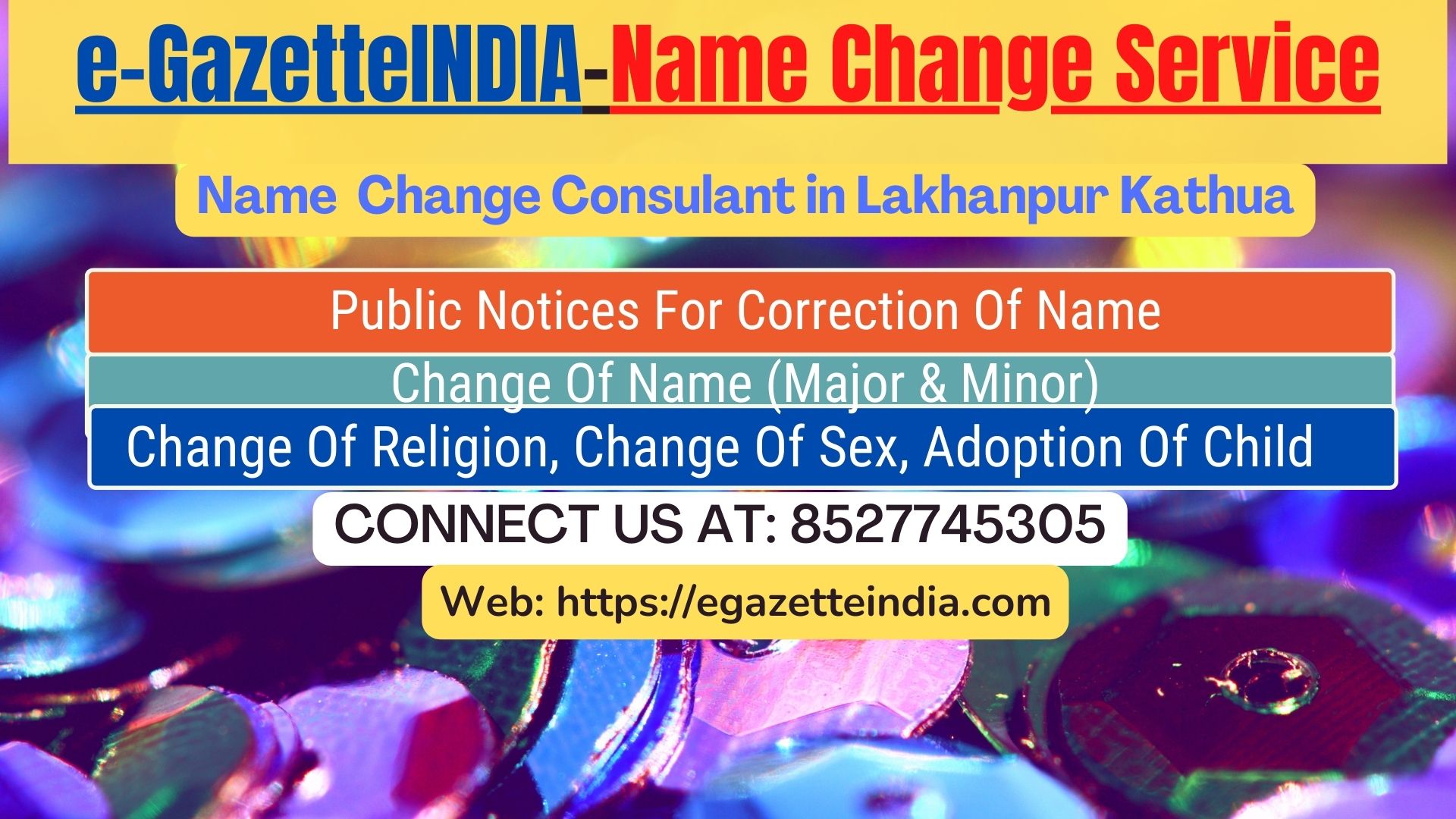 Procedure for name change in Lakhanpur Kathua 8527745305