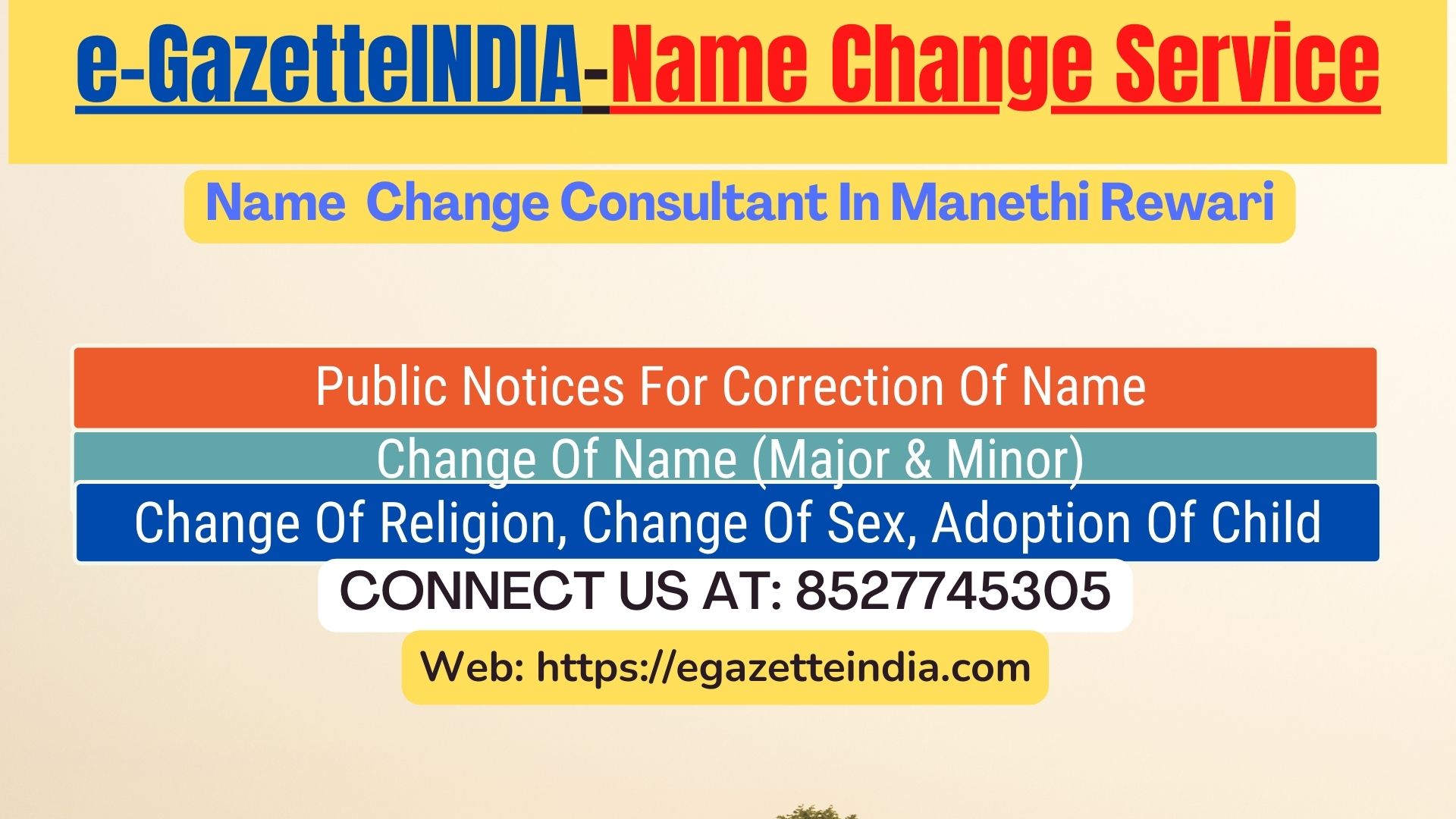 Name Change In Gazette Notification In Manethi Rewari-8527745305