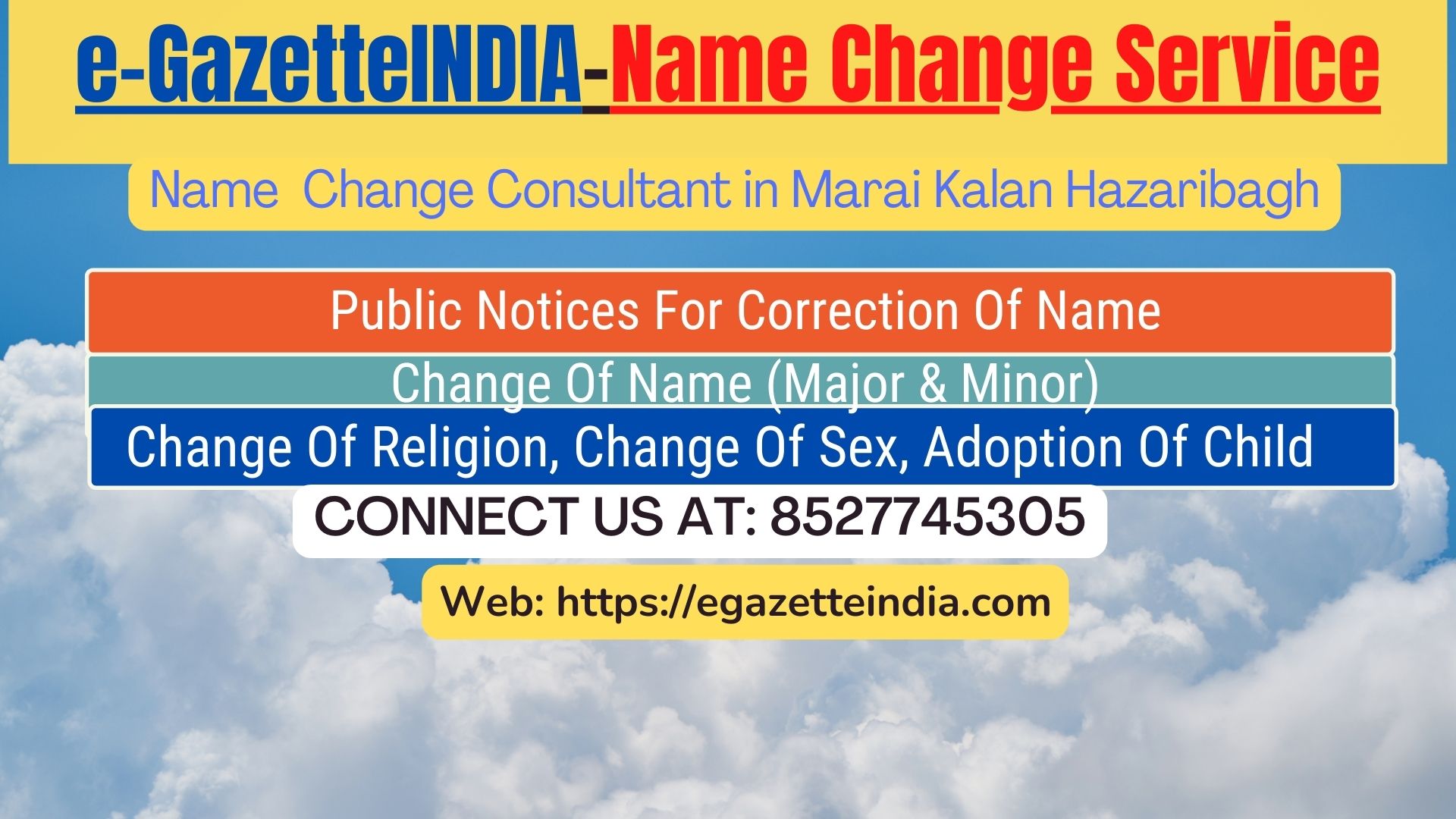 Procedure for name change in Marai Kalan Hazaribagh 8527745305