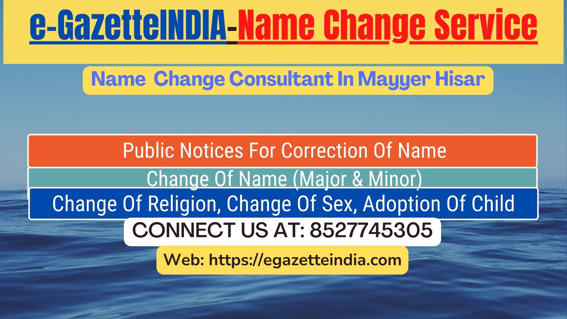 Gazette Name Change Agent Consultant Service In Mayyer Hisar-8527745305