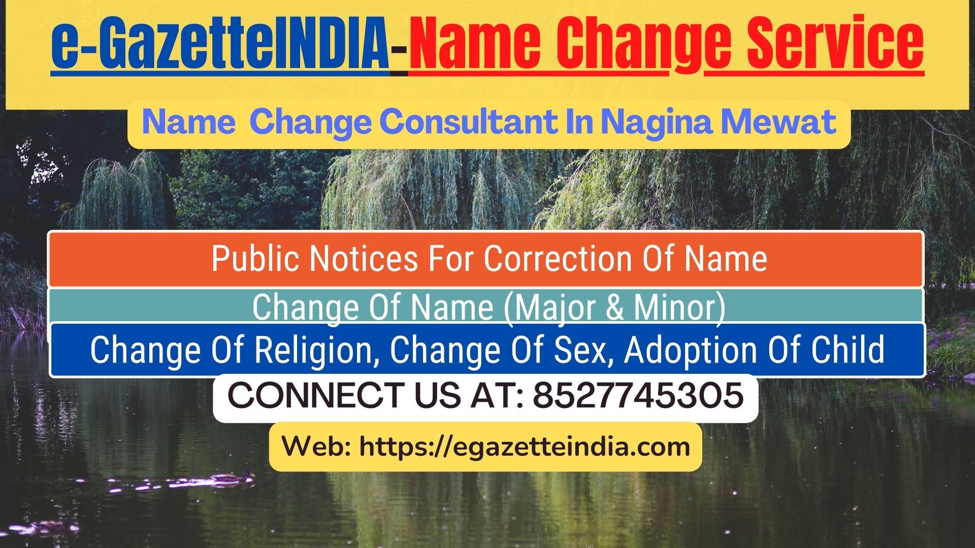 Procedure for name change in Nagina Mewat 8527745305