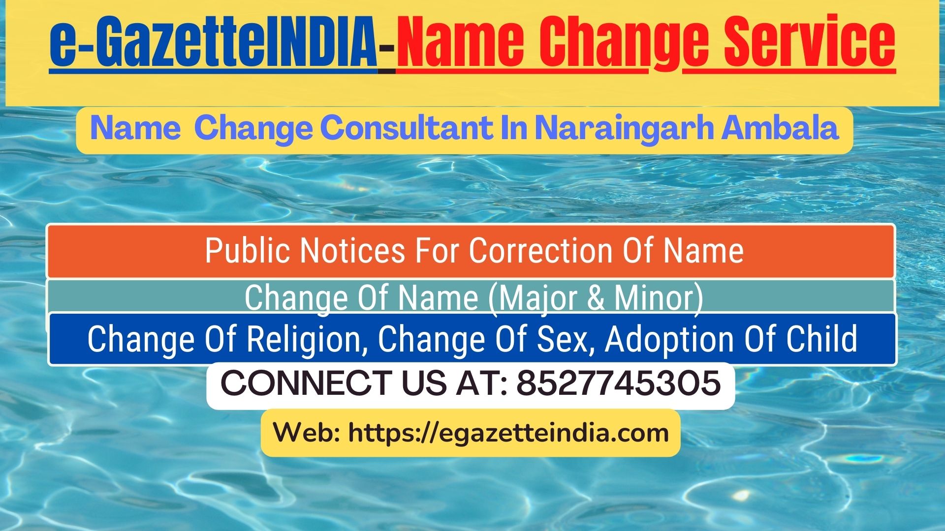 Name Change Gazette Notification In Naraingarh Ambala 8527745305