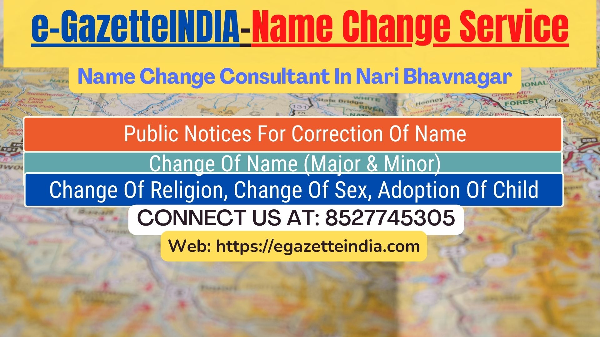 Gazette Of India Name Change Service In Nari Bhavnagar-8527745305