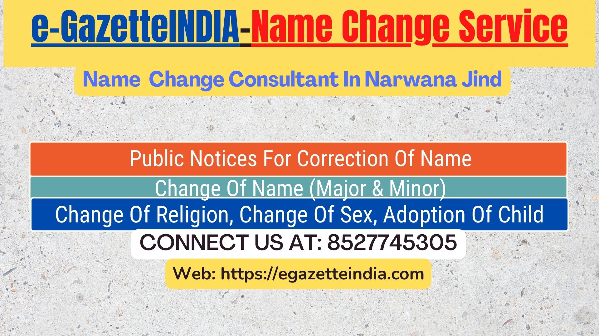 Name Change Gazette Notification In Narwana Jind 8527745305