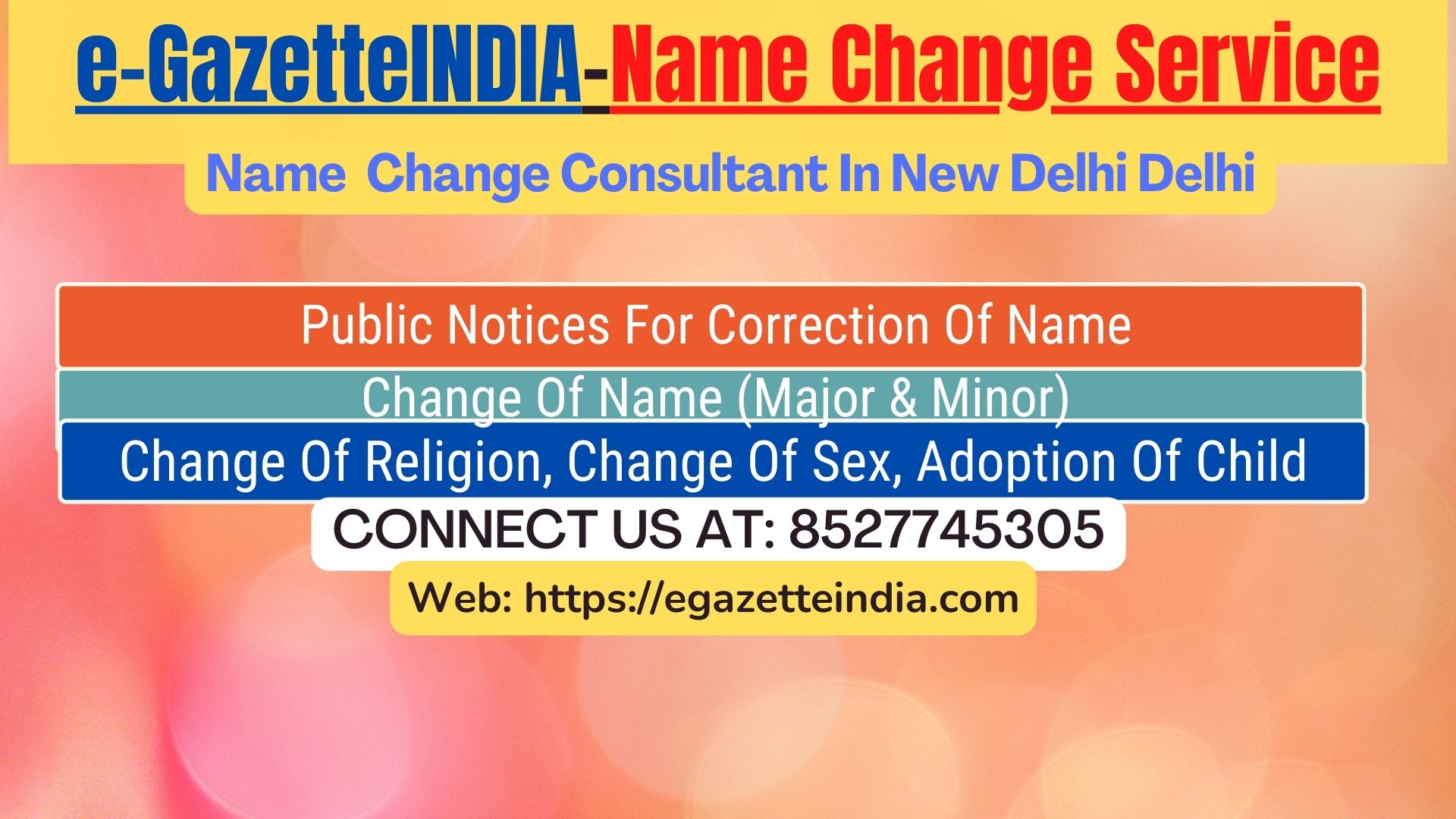 Gazette Name Change Agent Consultant Service In New Delhi Delhi-8527745305