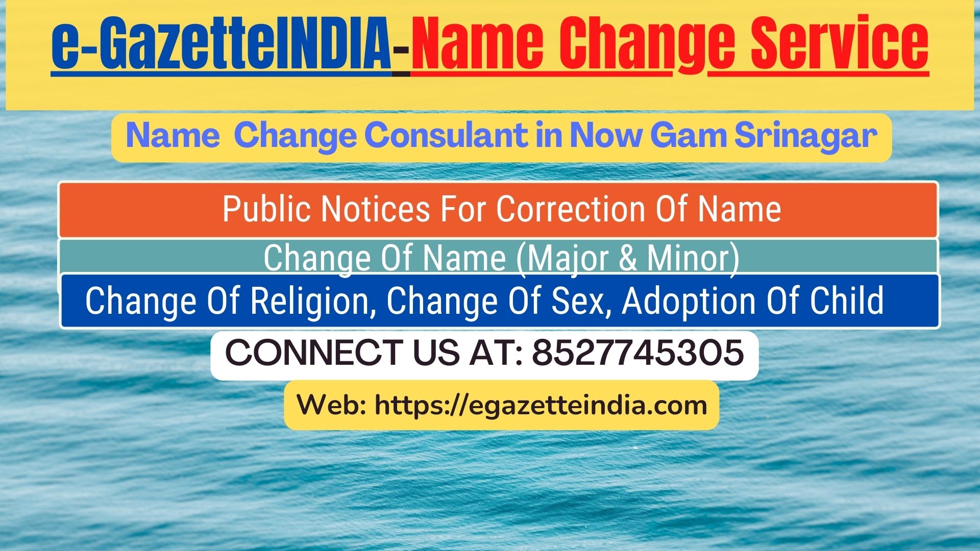 Name Change Agent Now Gam Srinagar In Now Gam Srinagar 8527745305