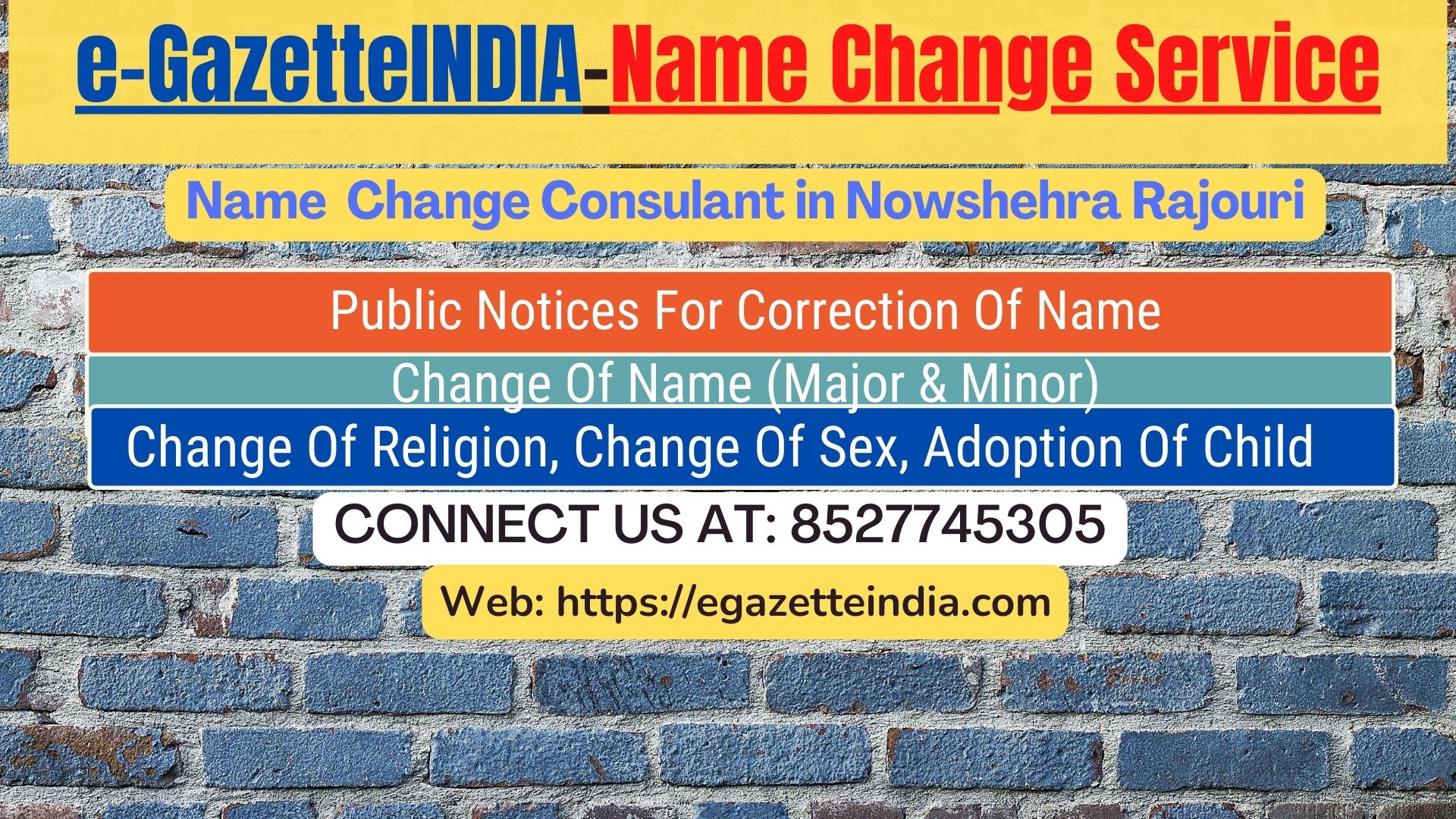 Procedure for name change in Nowshehra Rajouri 8527745305