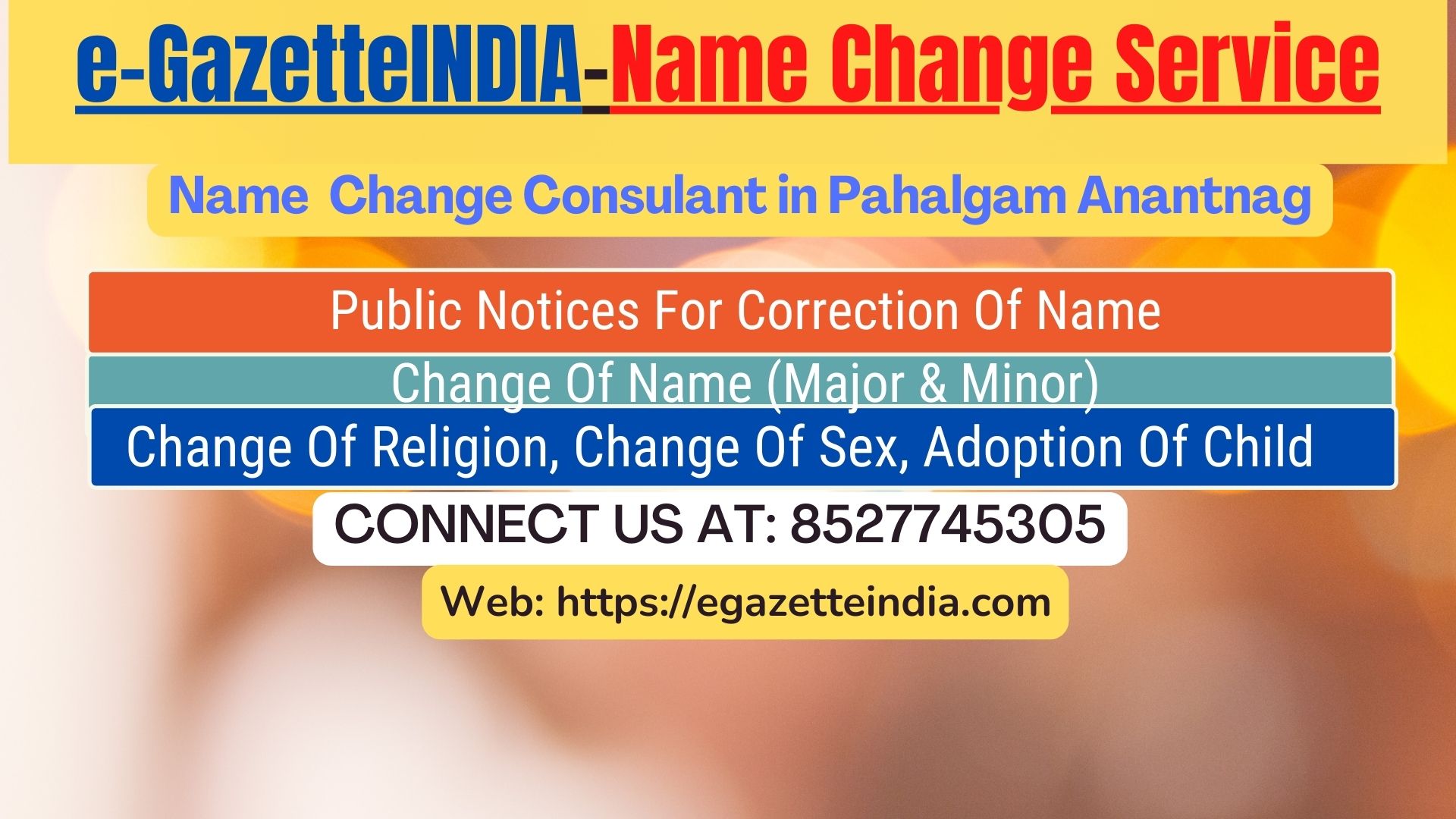 Name Change Agent Pahalgam Anantnag In Pahalgam Anantnag 8527745305