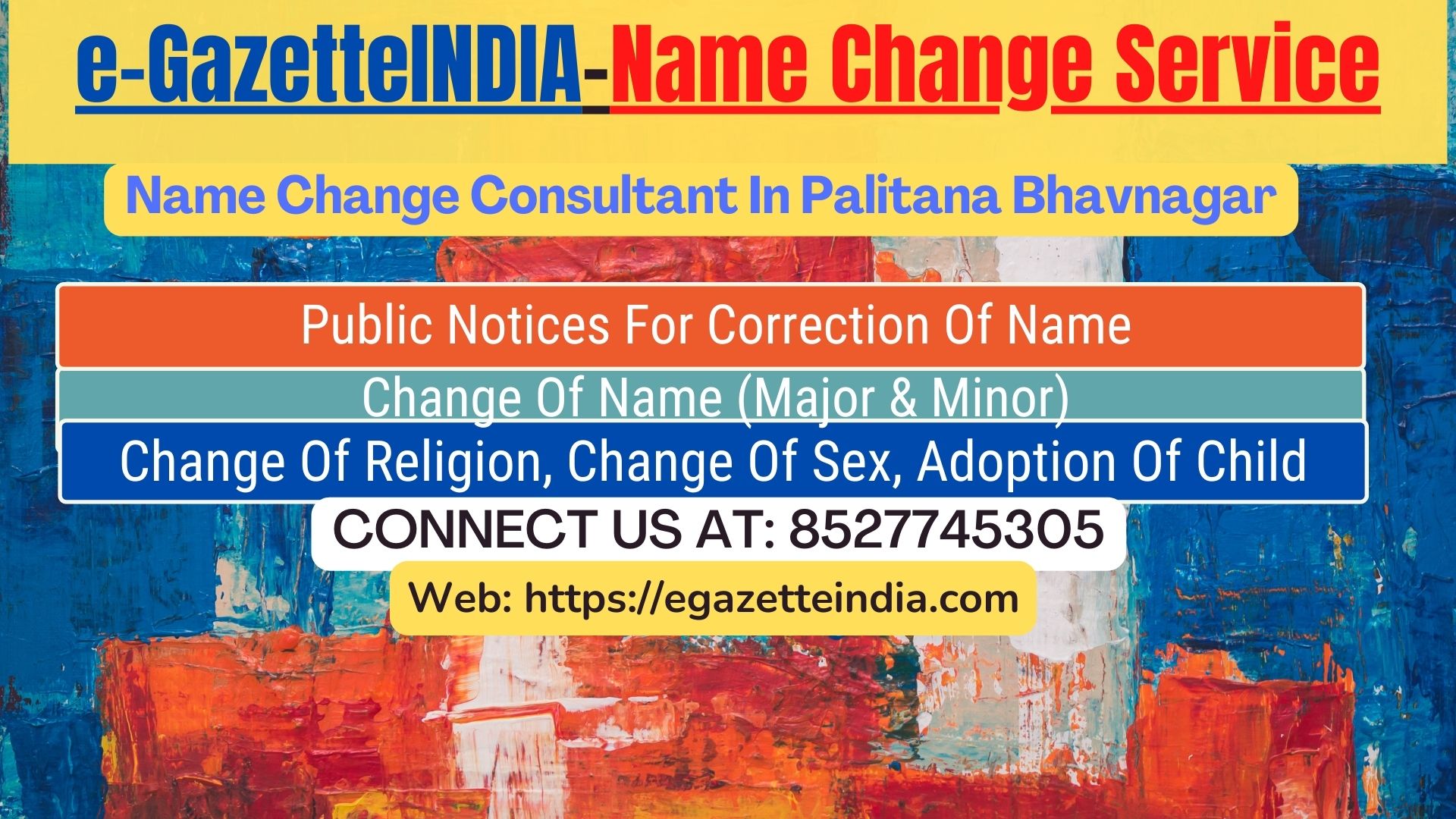 Name Change Gazette Notification In Palitana Bhavnagar 8527745305