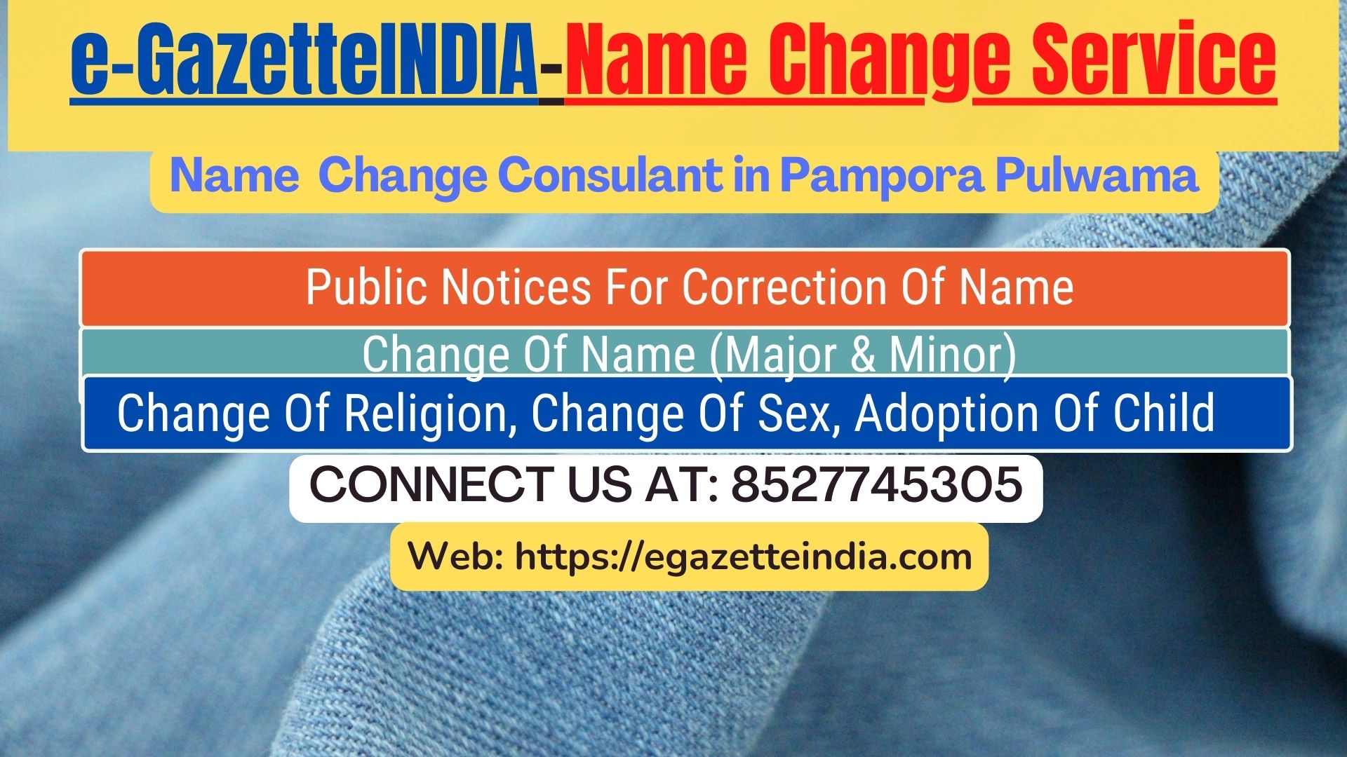 Procedure for name change in Pampora Pulwama 8527745305