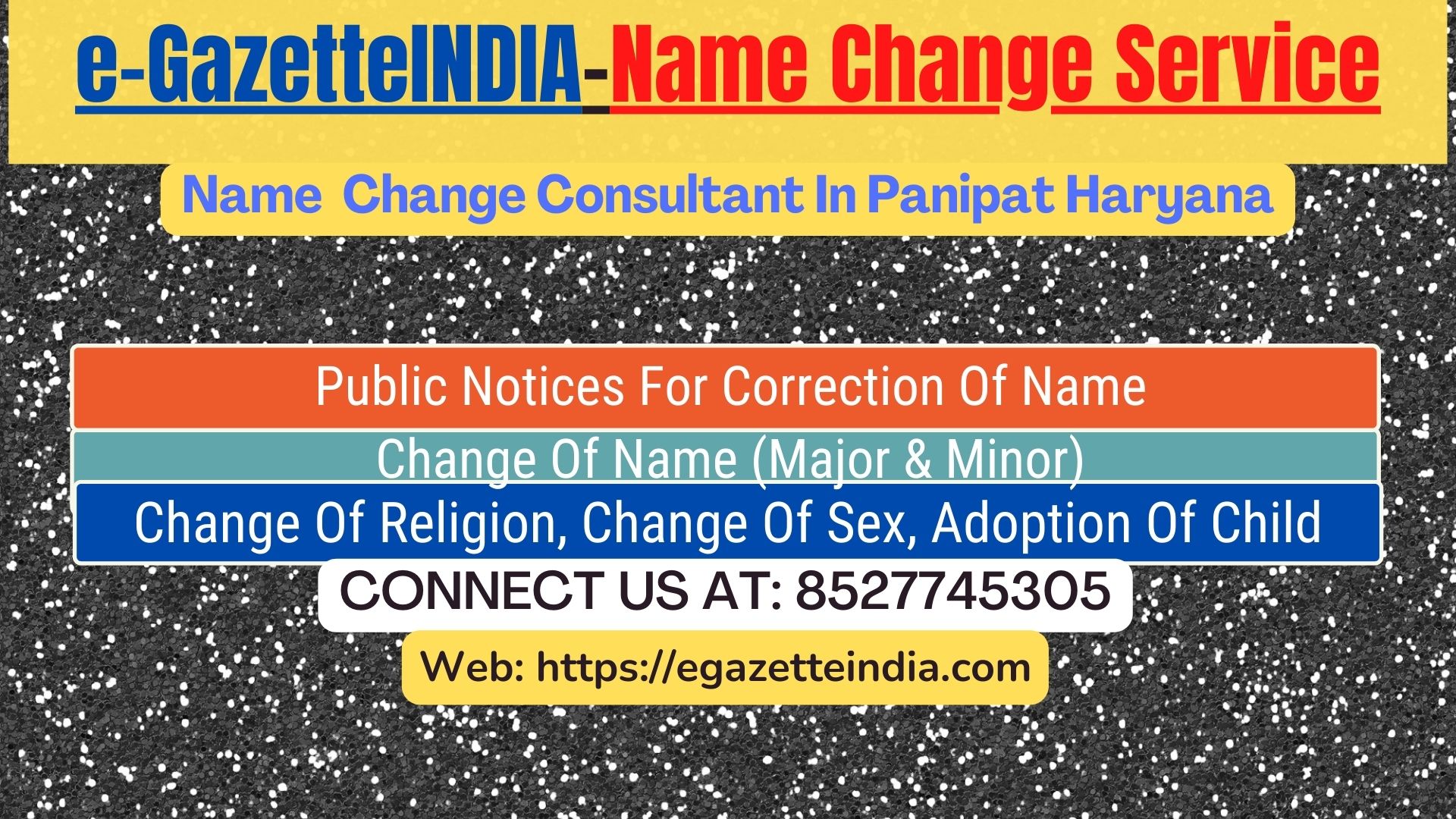 Name Change In Gazette Notification In Panipat Haryana-8527745305