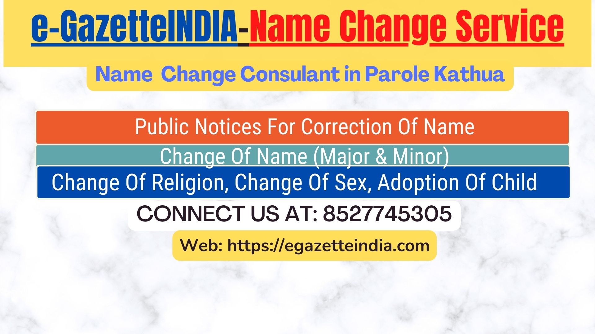 Procedure for name change in Parole Kathua 8527745305