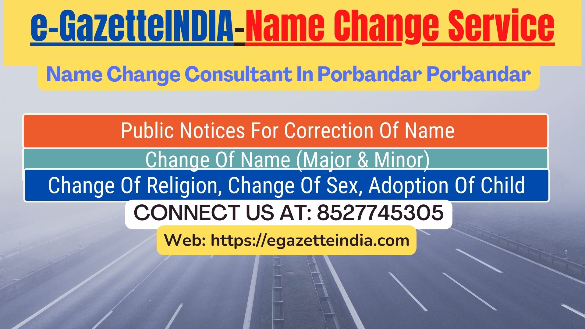 Name Change Gazette Notification In Porbandar Porbandar 8527745305