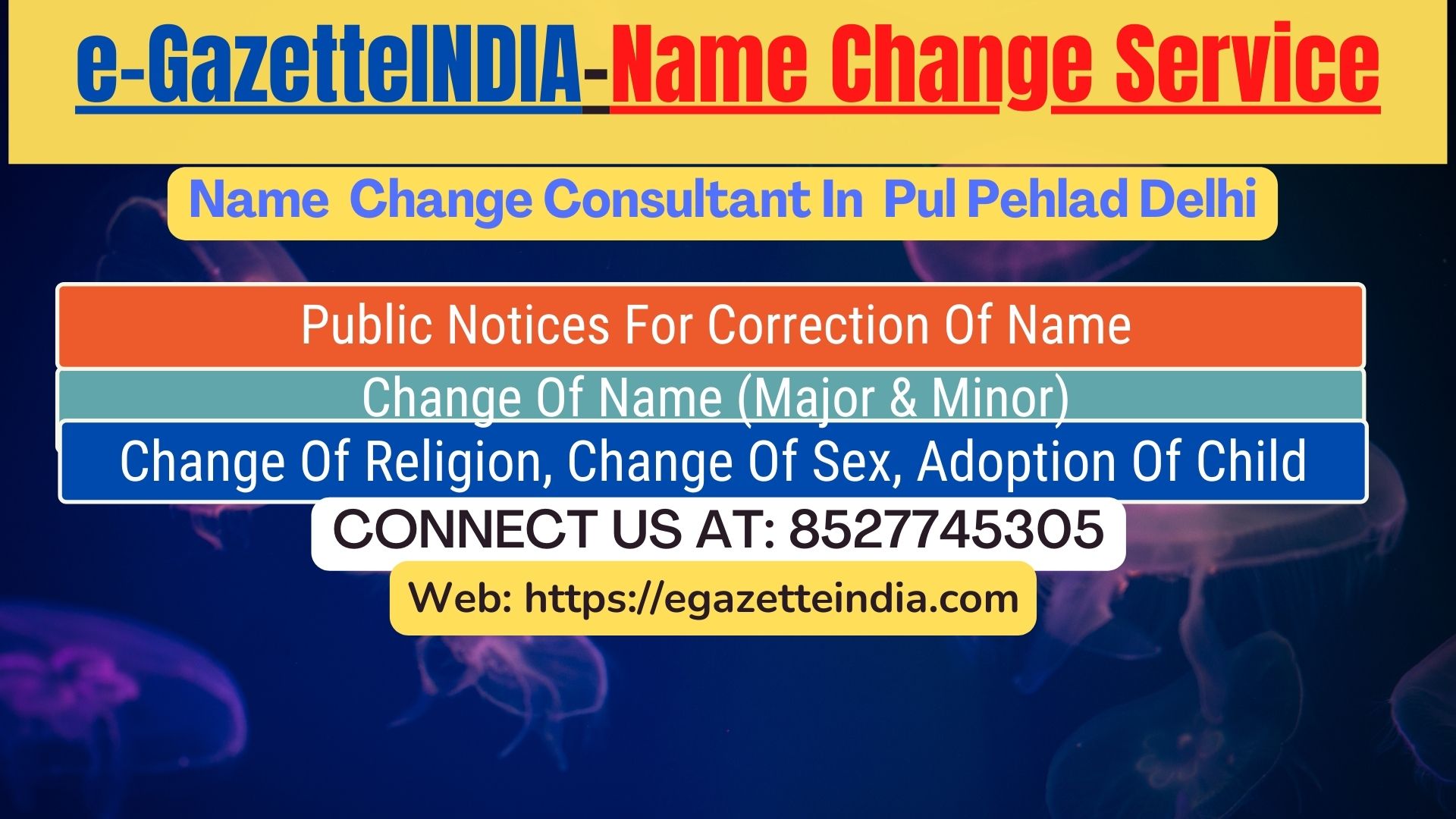 Name Change In Gazette Notification In Pul Pehlad Delhi-8527745305