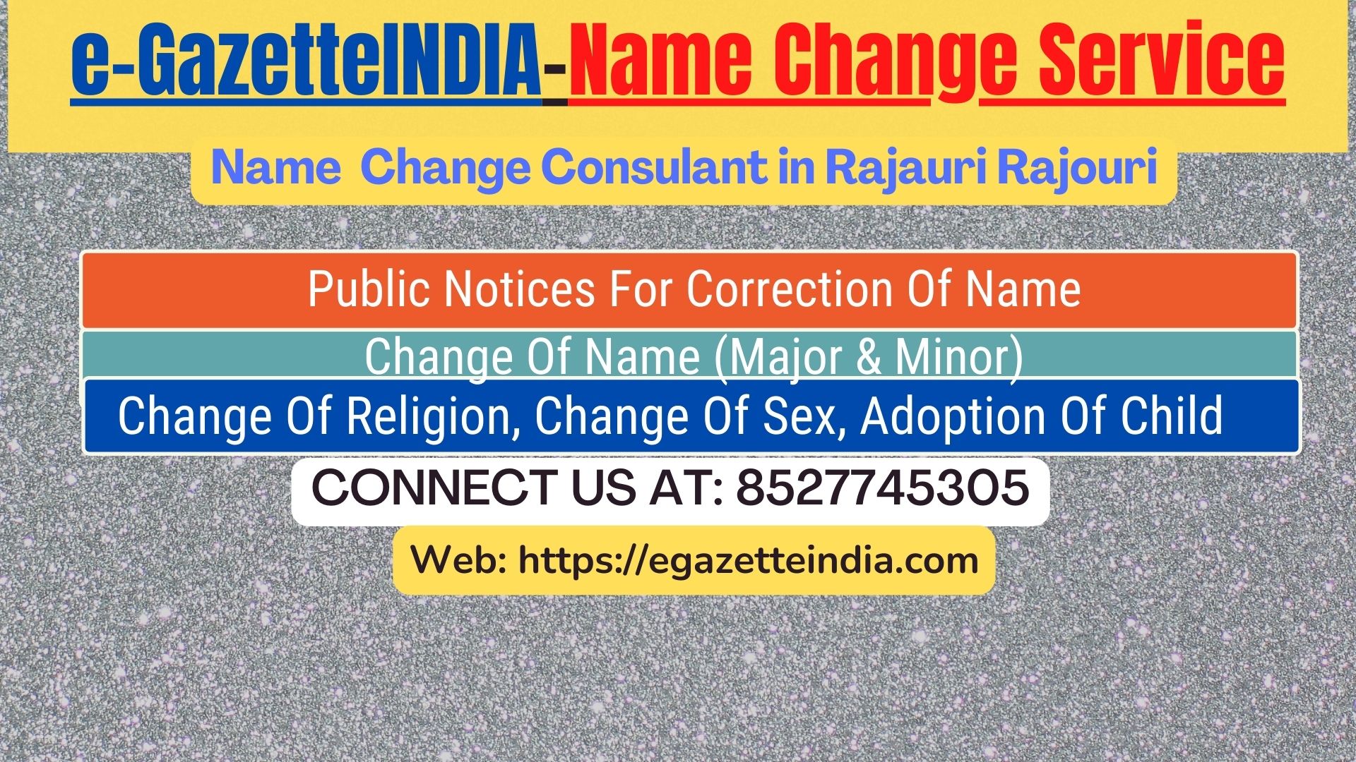 Change of Name in Rajauri Rajouri 8527745305