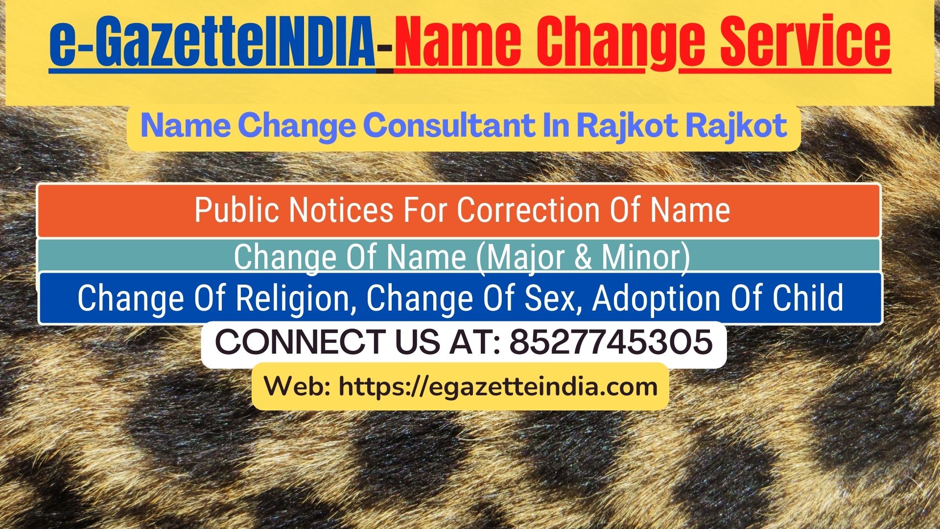 Gazette Of India Name Change Service In Rajkot Rajkot-8527745305