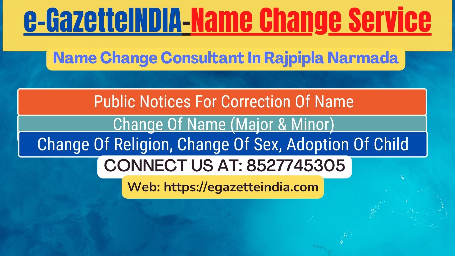 Name Change In Gazette Notification In Rajpipla Narmada-8527745305