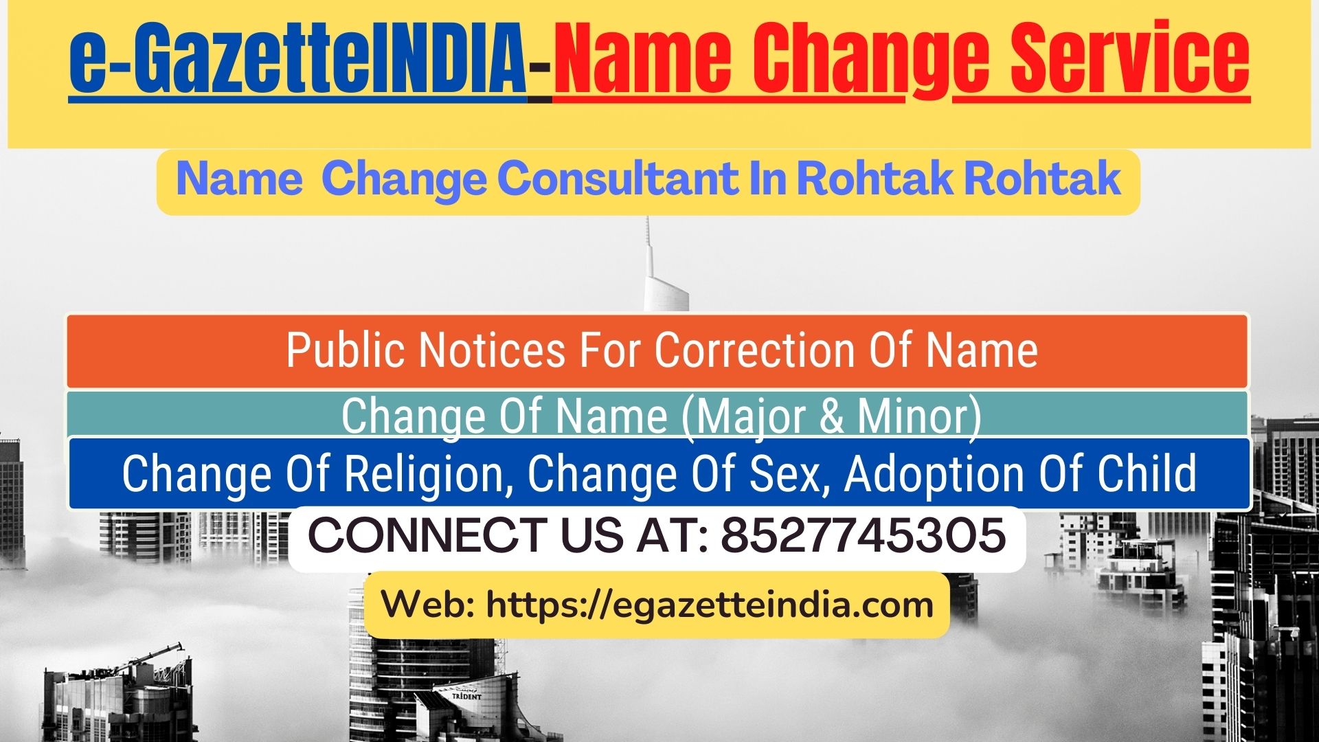 Gazette Name Change Agent Consultant Service In Rohtak Rohtak-8527745305