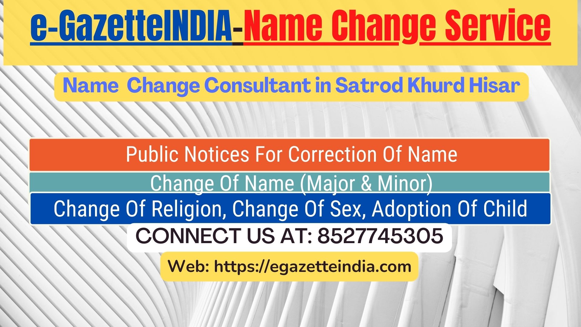 Change of Name in Satrod Khurd Hisar 8527745305