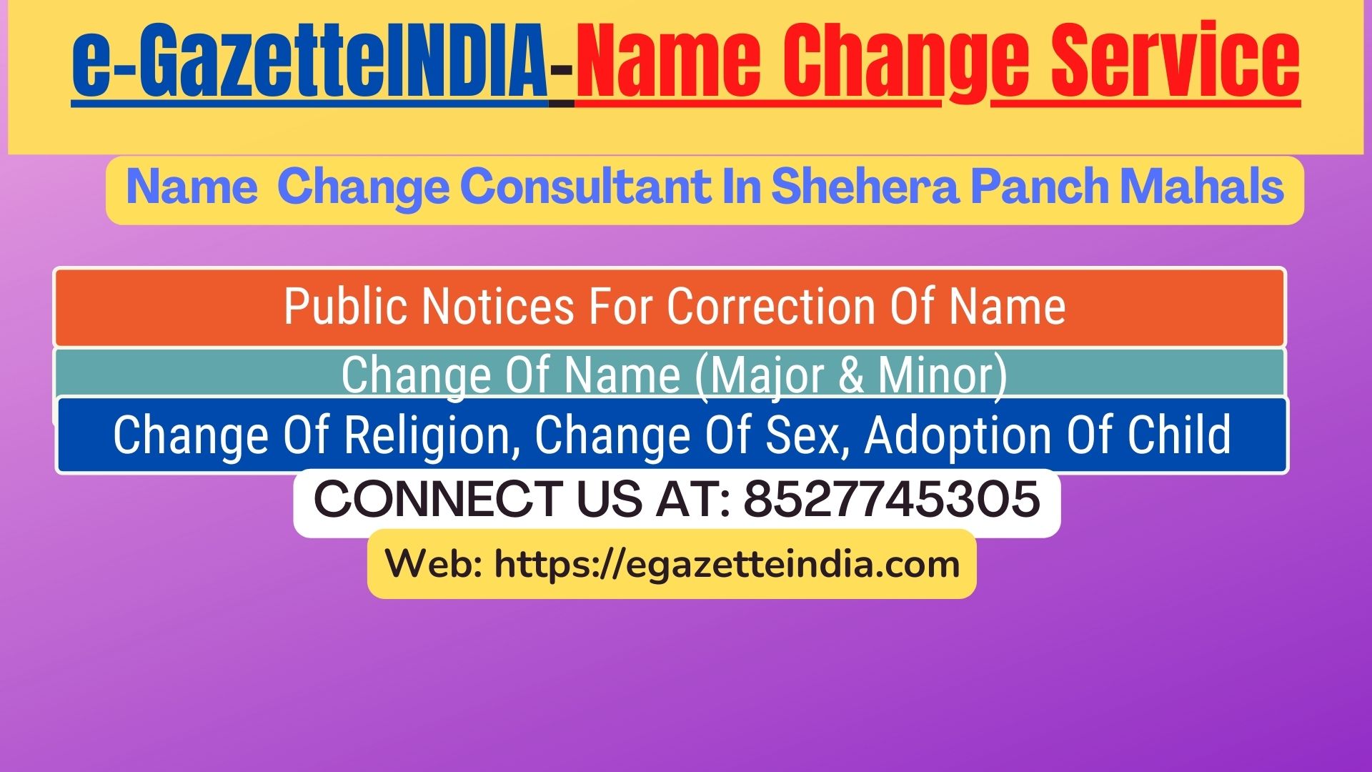 Name Change In Gazette Notification In Shehera Panch Mahals-8527745305