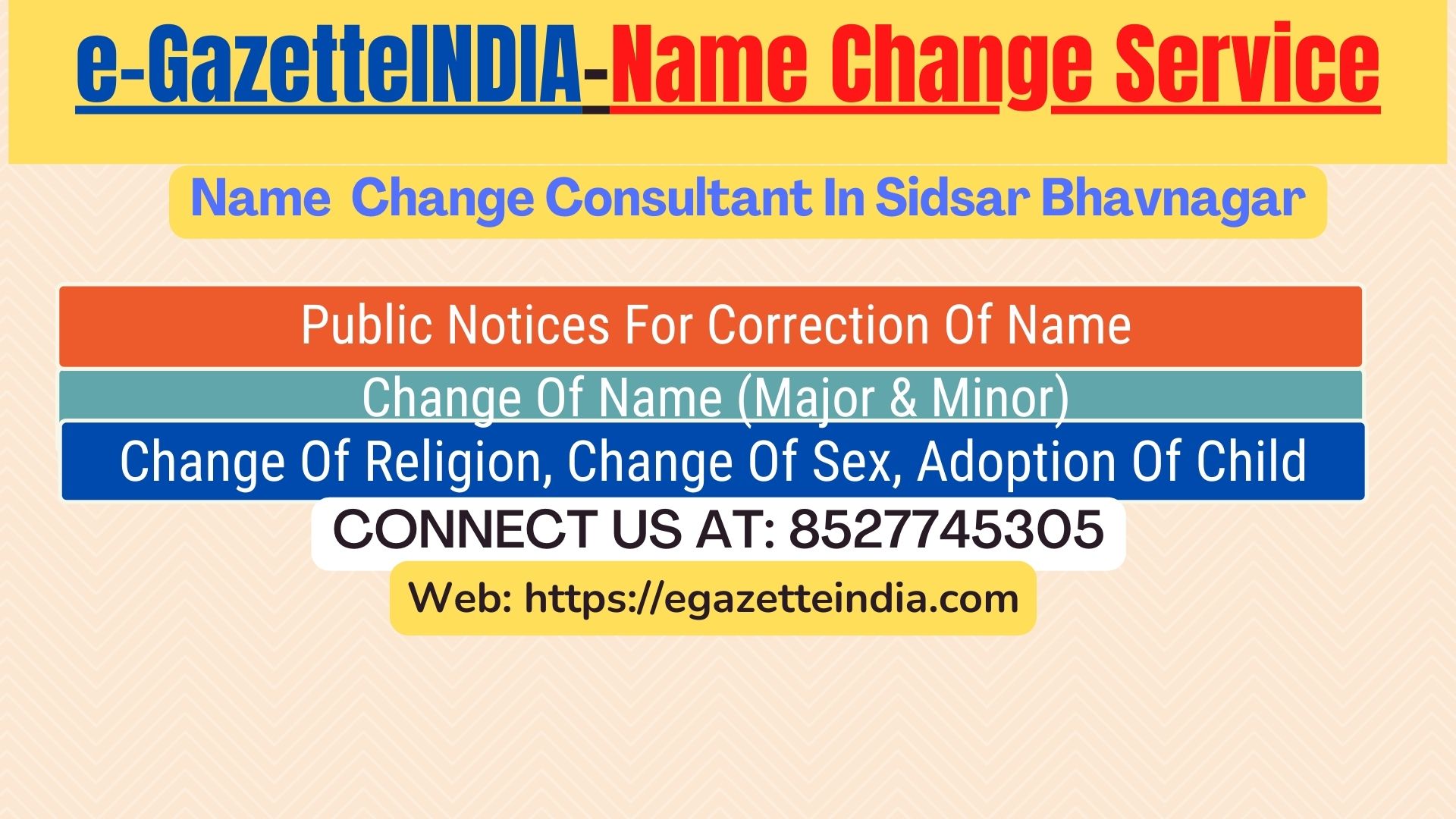 Name Change Agent Sidsar Bhavnagar In Sidsar Bhavnagar 8527745305