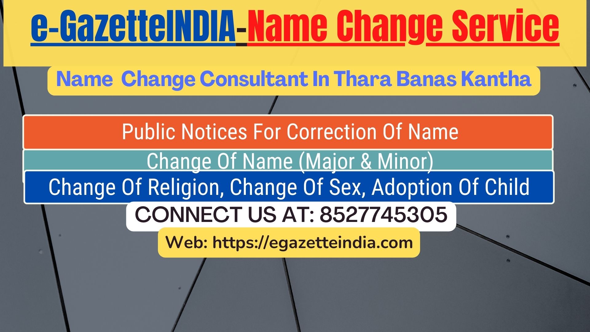 Name Change Gazette Notification In Thara Banas Kantha 8527745305