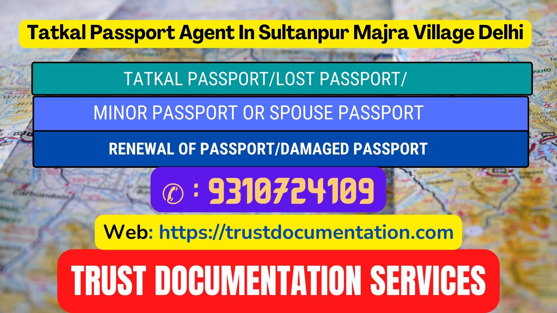 Tatkal passport services in Sultanpur Majra Village Delhi 9310724109