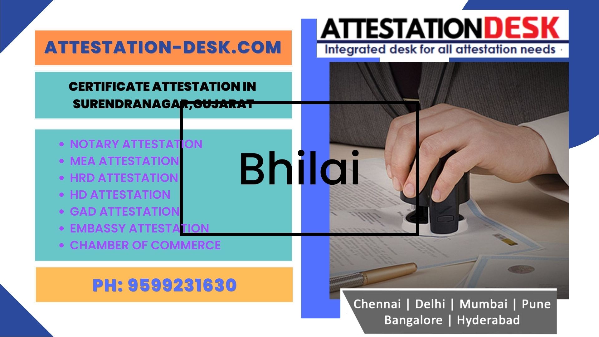 Certificate Attestation in Surendranagar 9599231630